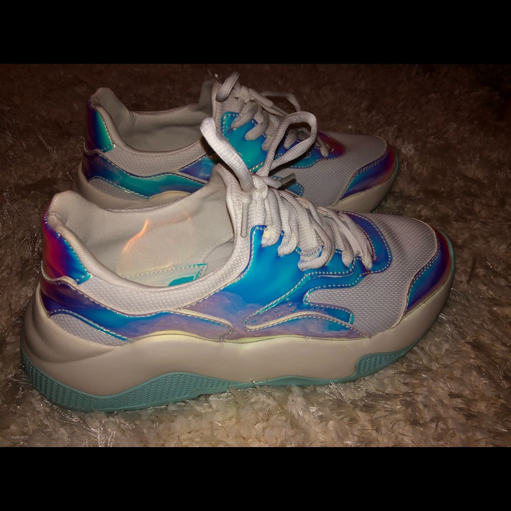Bershka Iridescent Platform Shoes NEVER WORN